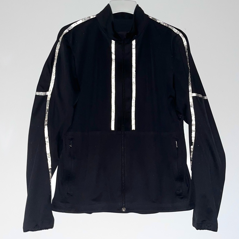 Lululemon Reflective Jacket Windbreaker Mens Size M Black Ventilated Full Zip